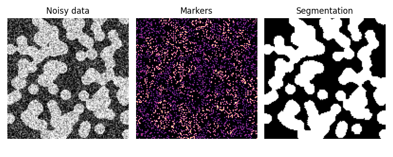 Noisy data, Markers, Segmentation